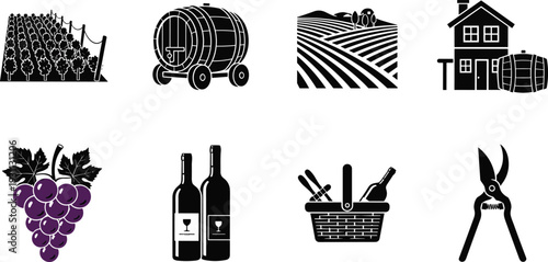 To help with your Adobe Stock submissions, I have generated SEO-optimized metadata for your newest collection of vineyard and winery-themed illustrations.