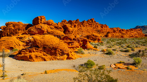 Red Rock Formations Scenic View in Valley of Fire State Park Nevada
