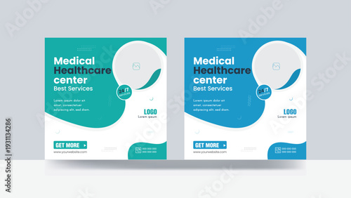 Medical social media healthcare Instagram banner vector post