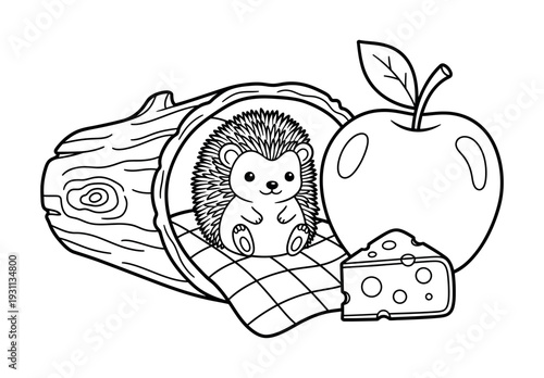 Cute bunny rabbit in garden watering can house coloring page