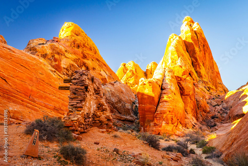 Red Rock Formations at White Domes Trail in Valley of Fire State Park Nevada