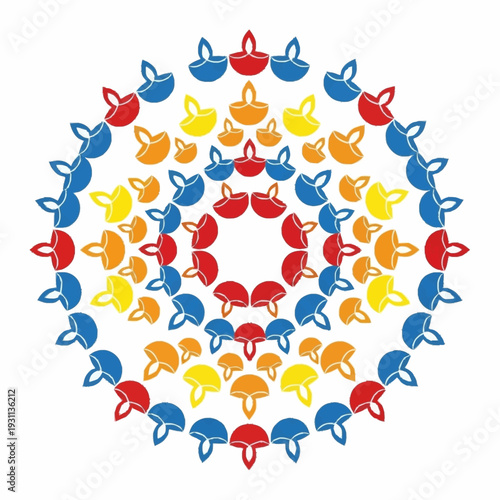 Colorful Rubber Ducks Arranged in Circle Pattern.