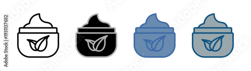 
Natural product icon set multiple style collection with herbal cream design