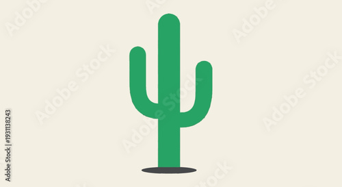 Green Cactus Plant Illustration.