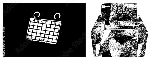 Classic wall calendar with day labels, grid squares, metal binder rings, office planner, time tracker, paper organizer.