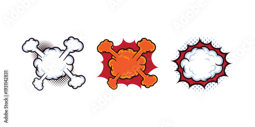 Speech Bubble Set Cloud Comic Style, Vector Illustration