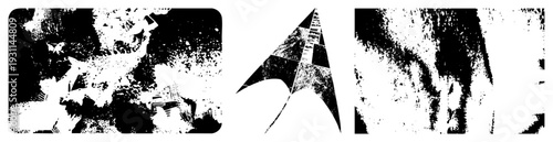 Star Trek insignia with grainy halftone effect, space exploration symbol, sci fi emblem, alien federation mark, futuristic insignia.