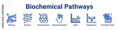 Biochemical Pathways Icon Banner blue color