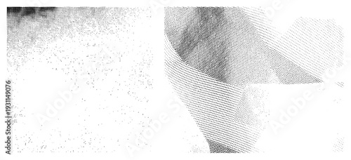 Stylized vector shapes composed of dot gradients,, graphic design element, isolated halftone texture, modern minimalist composition.
