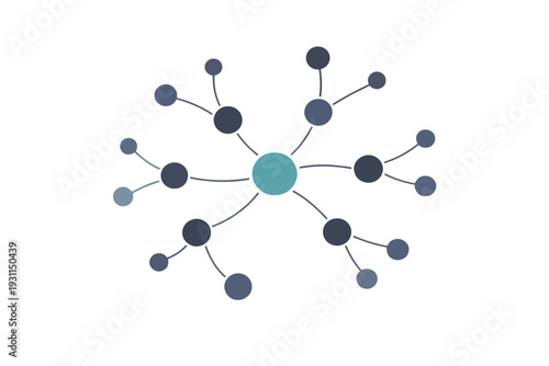Abstract Decision Tree Network – Modern Flat AI Vector