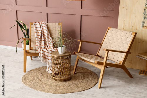 Comfortable armchairs with ...