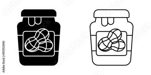 Peanut butter set icon on white background
