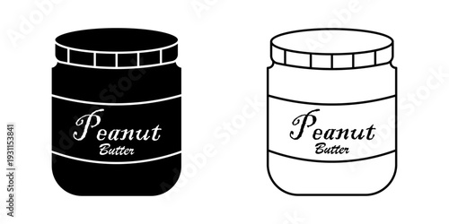 Peanut butter set icon on white background
