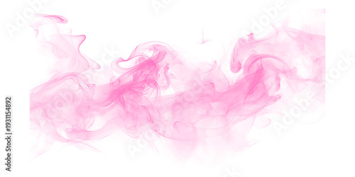Fotografía Abstract pink smoke and magenta vapor swirls float through dark ethereal mist on