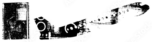 Retro typewriter keys with worn texture, mechanical keyboard, antique writing machine, grunge vector graphic, design, pixelated font.