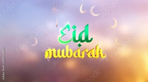 Wallpaper Mural A vibrant video celebrating Eid Mubarak with a beautiful colorful background Torontodigital.ca