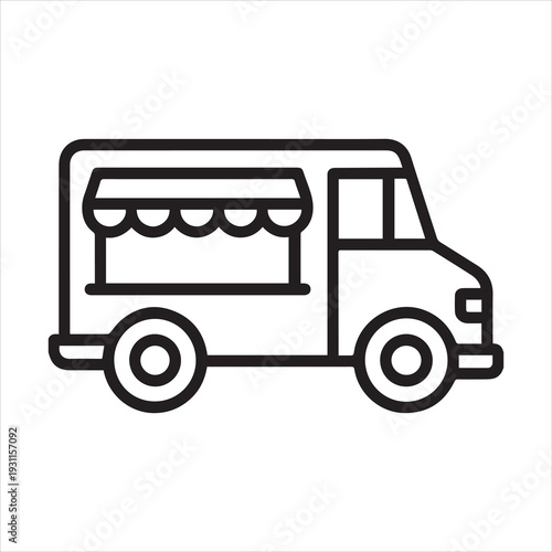 Food truck outline icon vector