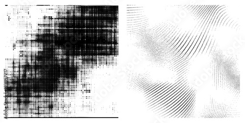 Vector based halftone using dot density gradients, abstract texture, graphic design element, digital art, print aesthetic, visual rhythm, typographic background.