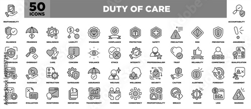 Duty Of Care Icon Sheet Black Grey