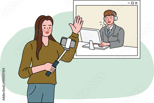 Flat illustration of video calling