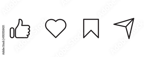 Share, save, like, dislike and comment icon set. Vector EPS 10