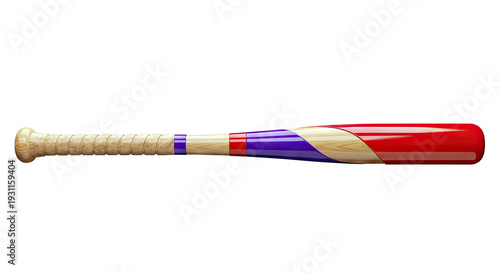 Red and Purple Baseball Bat
