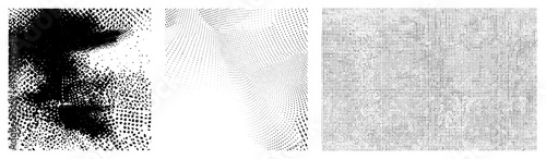 Vector halftone art using dot density gradients, graphic design texture, digital illustration, stippling effect, composition, visual rhythm, abstract.