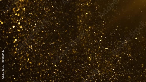 Wallpaper Mural Golden particles shimmer against a dark background, creating a sense of depth and mystery Torontodigital.ca