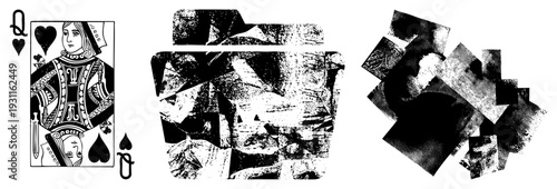 Classic playing card queen, ornate attire, stylized portrait, card game, figure, vintage deck, illustration.