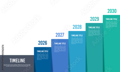 Business Growth Bar Chart Infographic for 5 Year Future Forecasting and Financial Goals. Presentation, Banner, Poster and Strategy. Vector illustration.