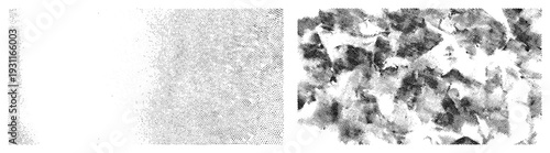 Vectorized halftone textures with dot gradients, graphic design elements, print simulation,, isolated shapes, stylized noise, visual texture.