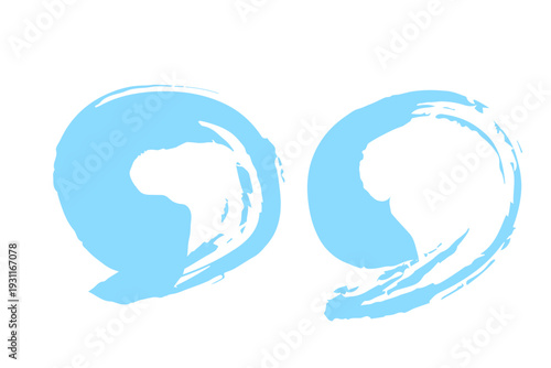 水色の筆ブラシストロークデザイン素材

