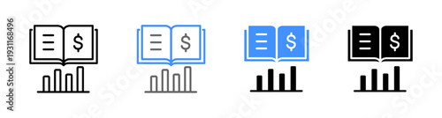 Financial Literacy and and Business Knowledge icon vector illustration editable