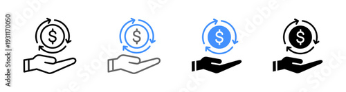 Income and Cash Flow icon vector illustration editable