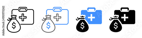 Emergency Fund and First Aid Crisis Management icon vector illustration editable