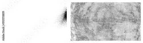 Vector halftone texture composed of varying dot density gradients, ideal for print design, digital art, or graphic, featuring tonal transition from sparse to dense.