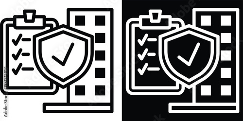 inspection Two-tone version in black and white background