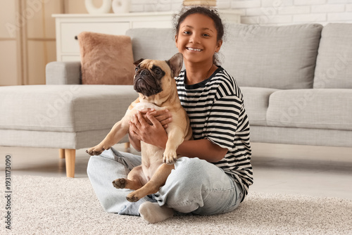 Cute African-American girl ...