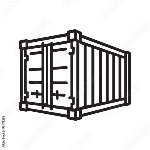Minimalist shipping container outline