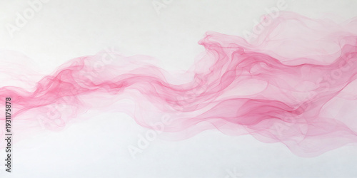 An abstract pink smoke background featuring a soft silk texture and purple paint strokes creates a decorative rose-colored watercolor pattern for a Valentine card or light artistic wallpaper