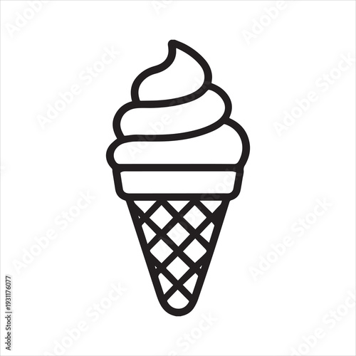 Minimal ice cream cone icon design