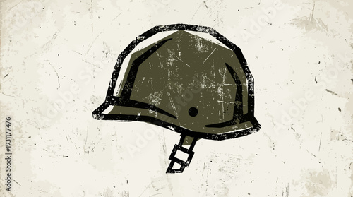 Vintage Military Helmet Illustration