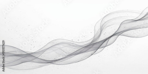 An abstract smoke background features a flowing blue wave design with smooth curves and swirling lines on a white backdrop, creating a decorative motion pattern for wallpaper illustrations