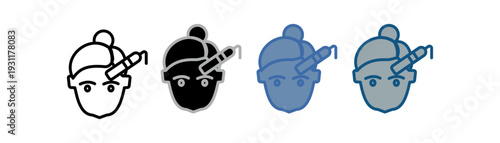 
microdermabrasion icon set multiple style collection with facial skin care design