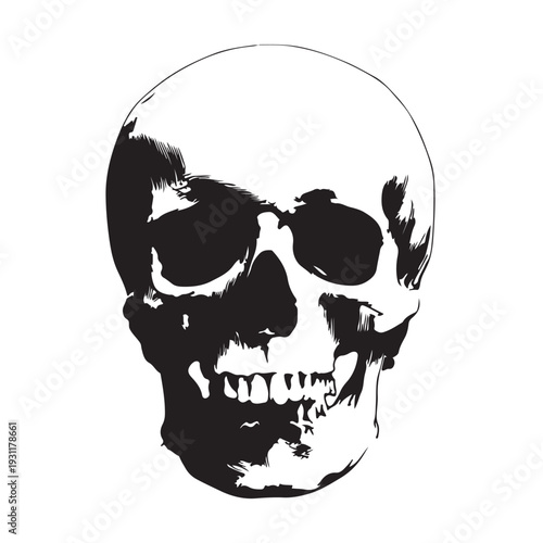 Logo of the skull silhouette showing hollow eyes and jaw outline.