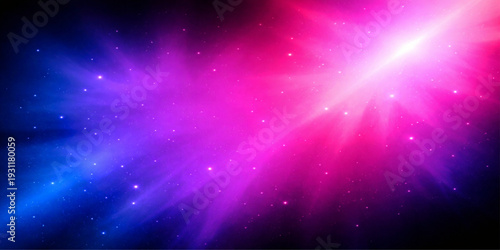 An abstract blue and light background featuring a glowing galaxy nebula with bright stars and a celestial supernova dust cloud shimmering across the dark cosmic night of the fantasy universe