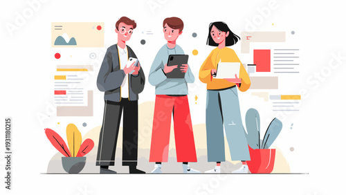 modern simple minimalist flat illustrations for website and app