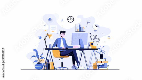 modern simple minimalist flat illustrations for website and app