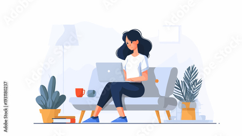 modern simple minimalist flat illustrations for website and app