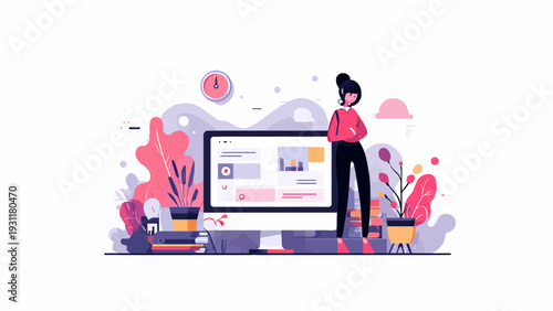 modern simple minimalist flat illustrations for website and app